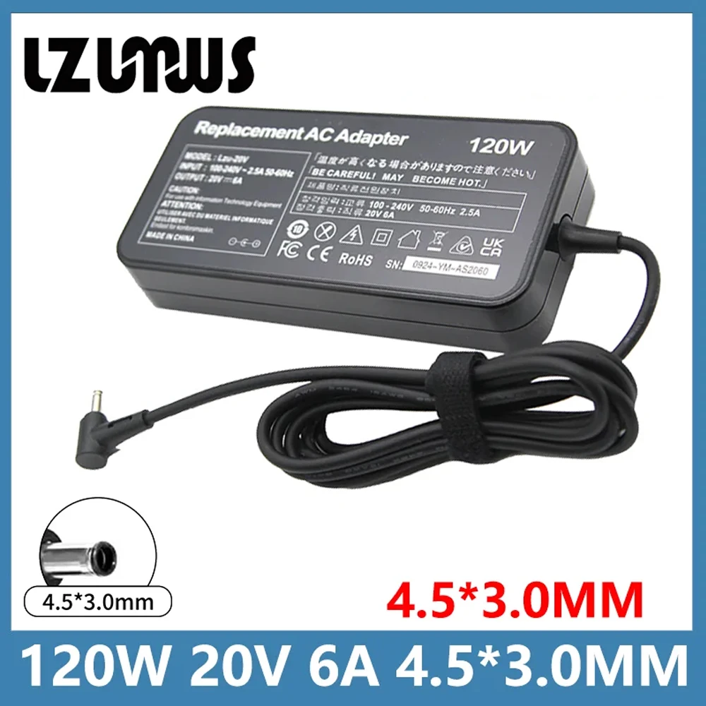 20V 6A 120W Laptop Charger For ASUS Zenbook Flip 15 Q528EH Q538EI UX534F Q537F Q547F Q536F Q506 Q546F Power Cord Adapter Supply