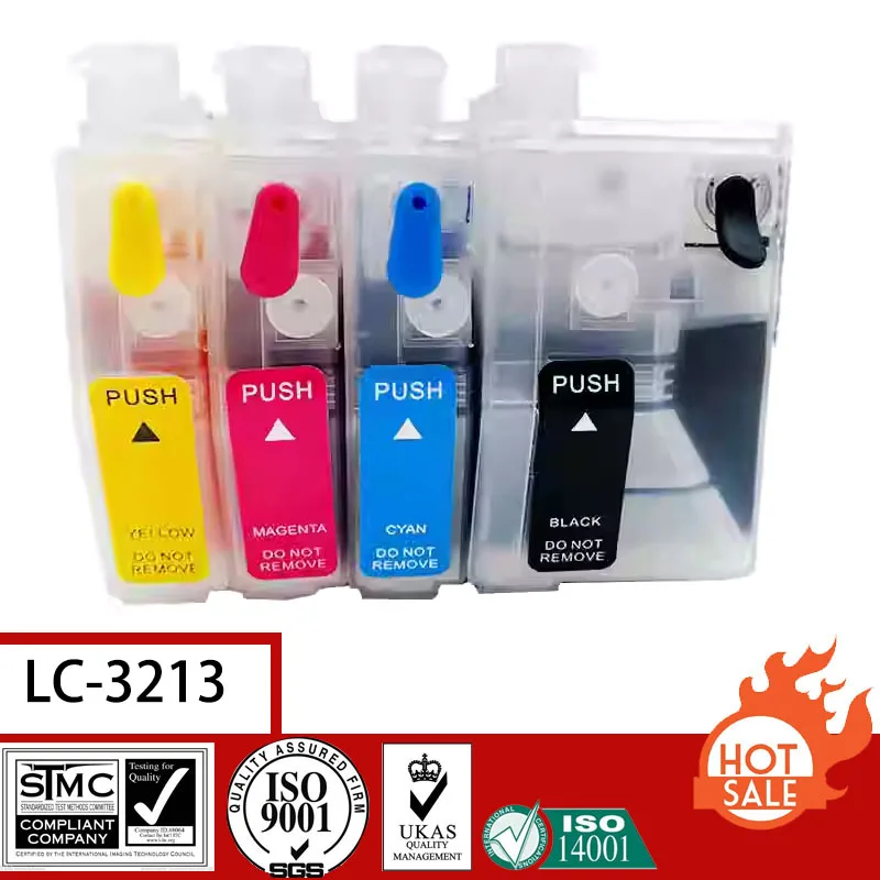 Compatible Full Refillable Ink Cartridge for Brother LC3213 3213 LC3211 3211 with Reset chip suit For Brother MFC-J890DW/J895DW