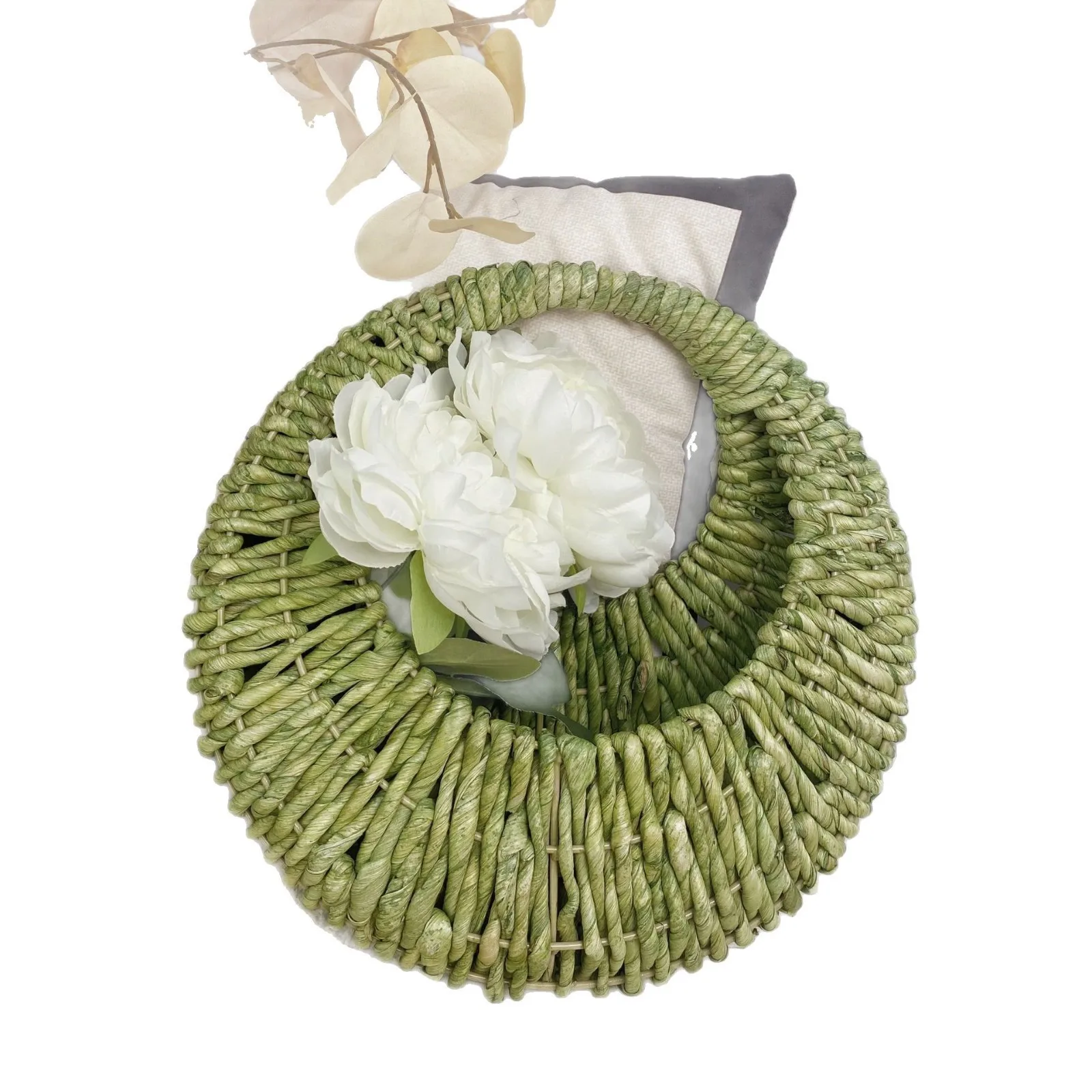 

popular corn rope fresh hand-woven moon flower basket wall decoration creative living room bedroom pendant