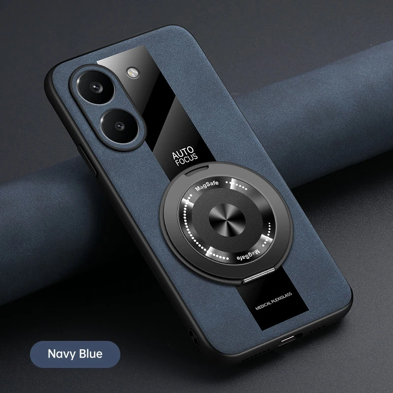 Hülle für Xiaomi POCO X8 Pro Max X8Pro Redmi Turbo 5 5Max Magnetischer Halter Luxus Leder Handyhülle Ring Schale Silikon Bumper