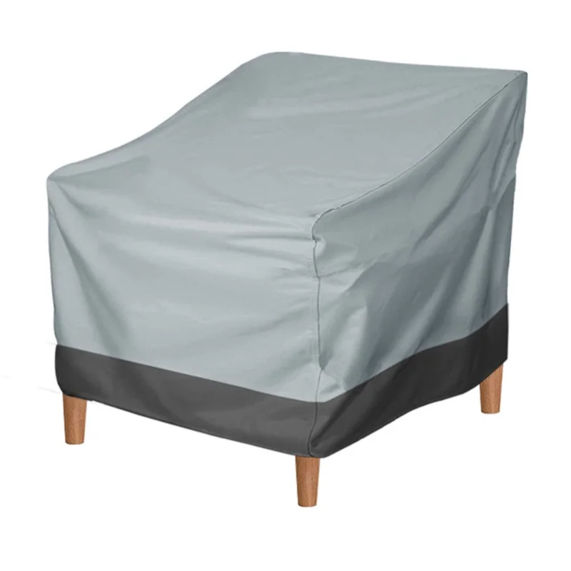 Patio Chair Cover Oxford Cloth Water Resistant Silver Coating Outdoor Furniture Cover For Home Lawn Patio Garden Grey Black 190T