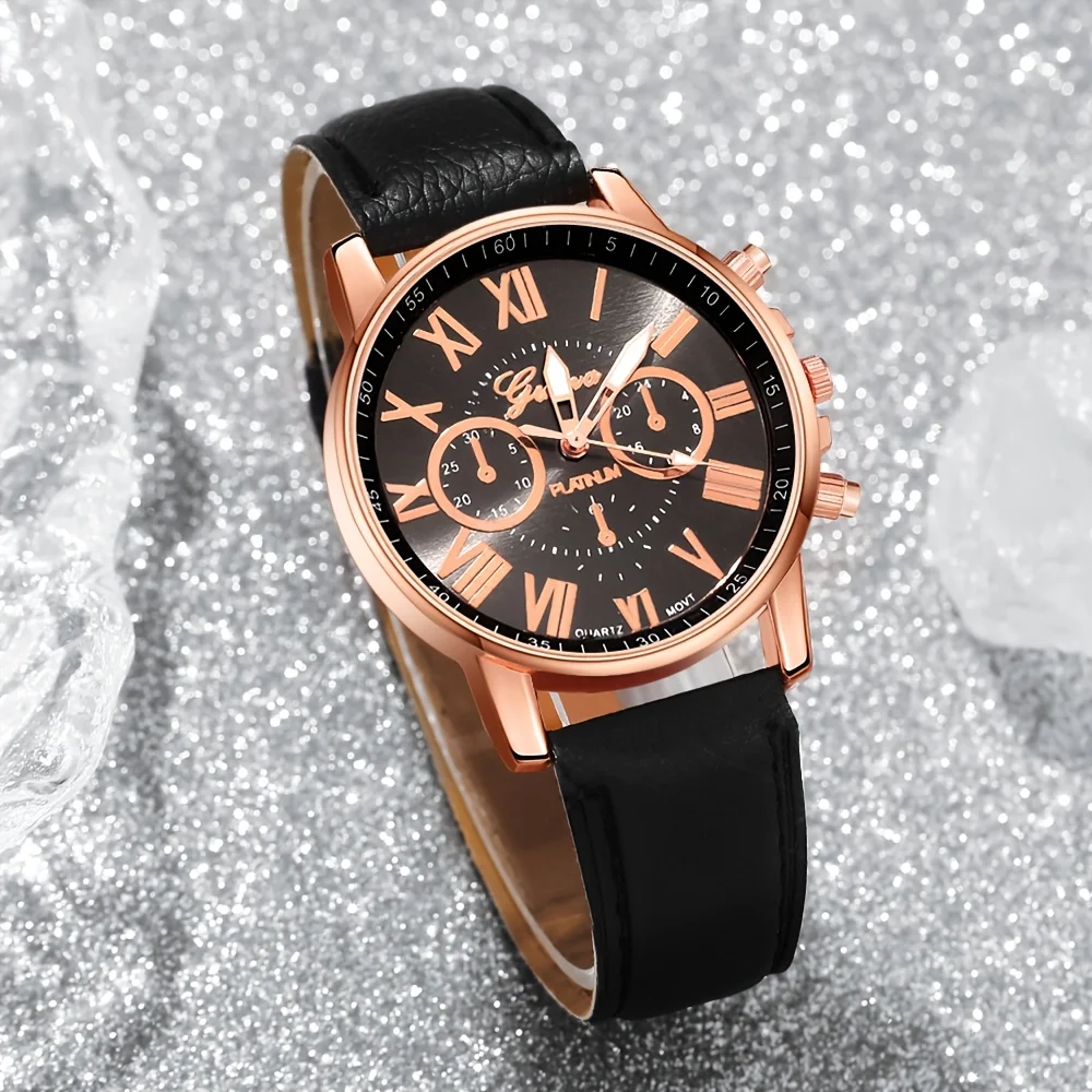 3pcs/set Ladies' Elegant and Fashionable Quartz Watch Set, Suitable for Casual or Formal Occasions