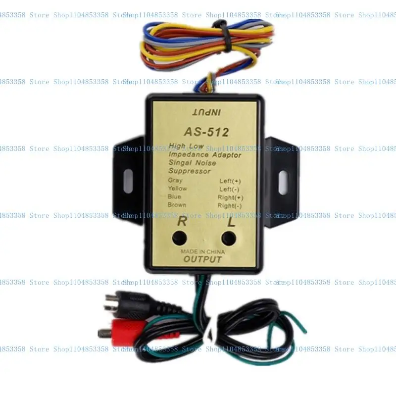 

652F Audios Speaker Level Output Converter for Vehicle Amplifier Speaker Level Converter High Low Impedance Adapter