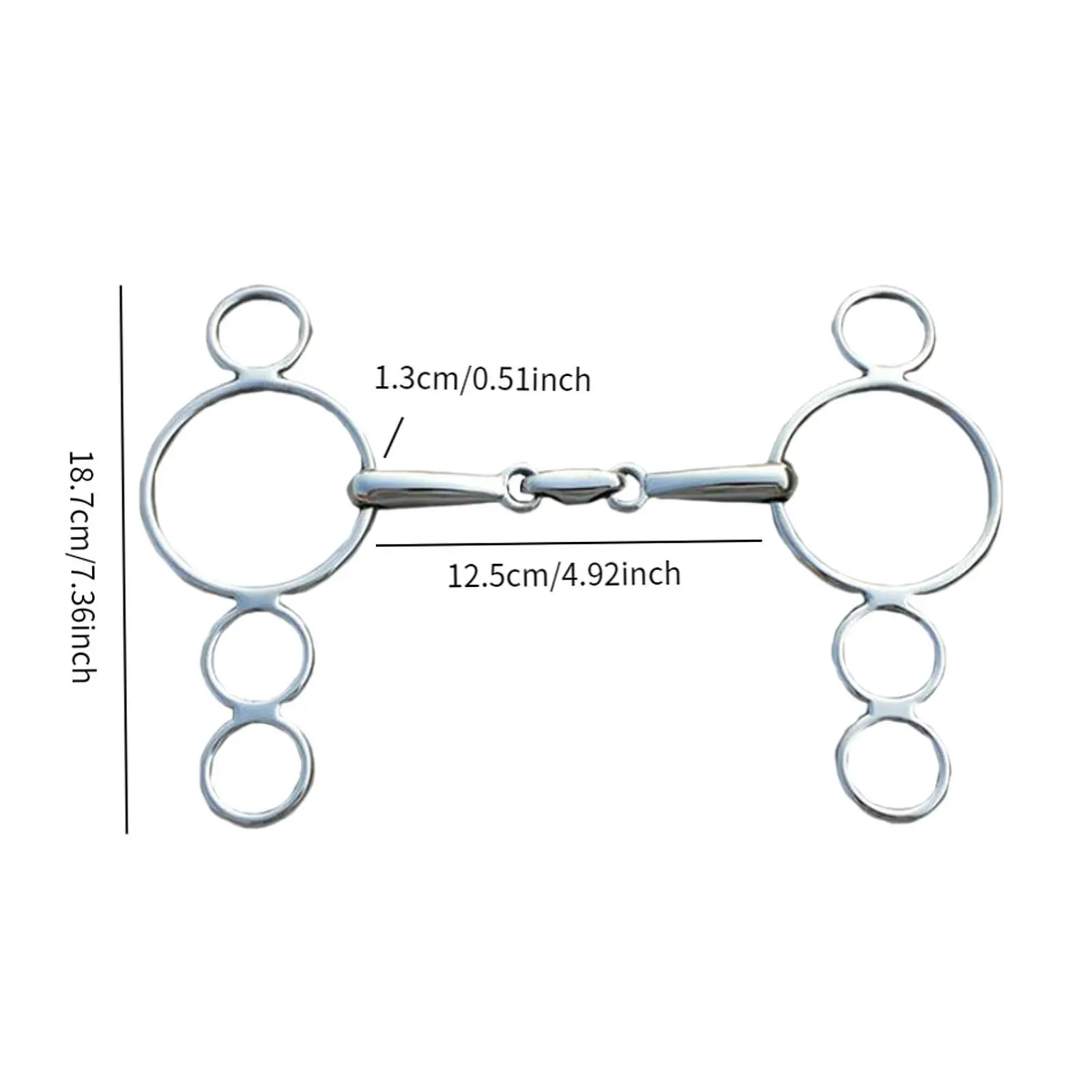 Stainless Steel Continental Gag Bit Lightweight Rustproof Equestrian Supplies for Controling Horse Activities Horse Training