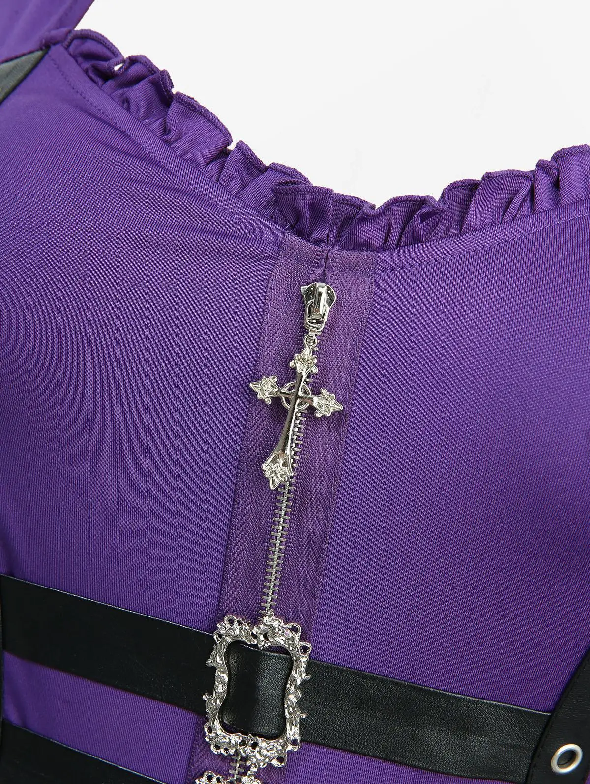 فساتين طويلة للنساء من ROSEGAL مقاس كبير بسحاب متقاطع وحزام من البولي يوريثان وإبزيم شيفون وأكمام مضيئة وكشكشة فستان ماكسي 5XL #4