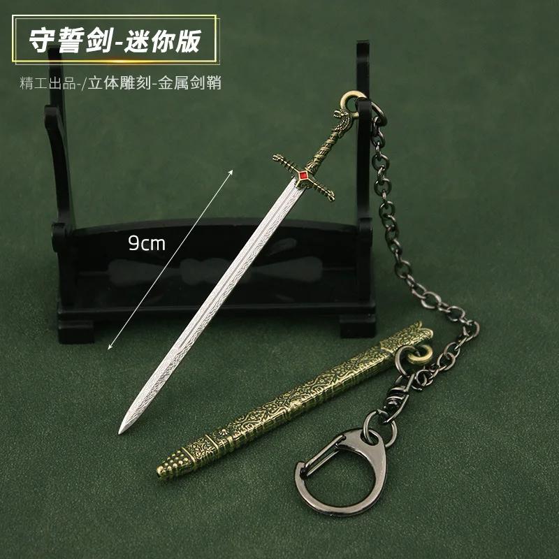 9cm Oathkeeper Sword Jaime Lannister Juego Brienne of Tarth Thrones GOT Mini Metal Arma Llavero 1/12 Muñeca Equipo Accesorio Dropshipping Venta al por mayor Venta caliente Regalos Nueva llegada Regalo Envío gratis Ador