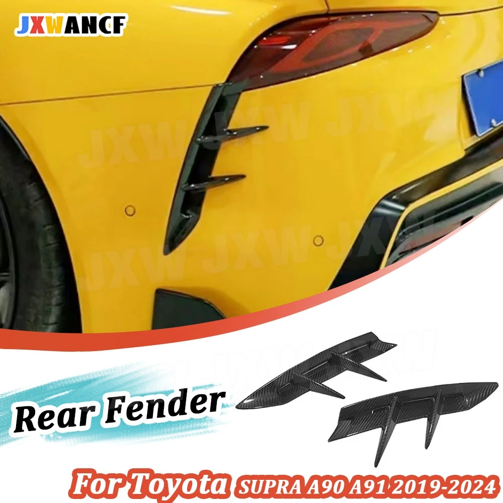 

JXWANCF настоящее углеродное волокно для Toyota SUPRA A90 A91 2019-2024, плавники заднего бампера, вентиляционные накладки, FRP, спойлер заднего бампера, канады