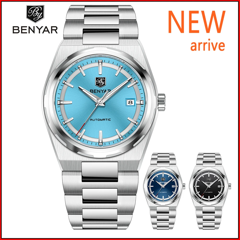 BENYAR NEW Luxury Men\'s Automatic Mechanical Wristwatches Stainless Steel Sports Dress Watch For Men ﻿BY5203