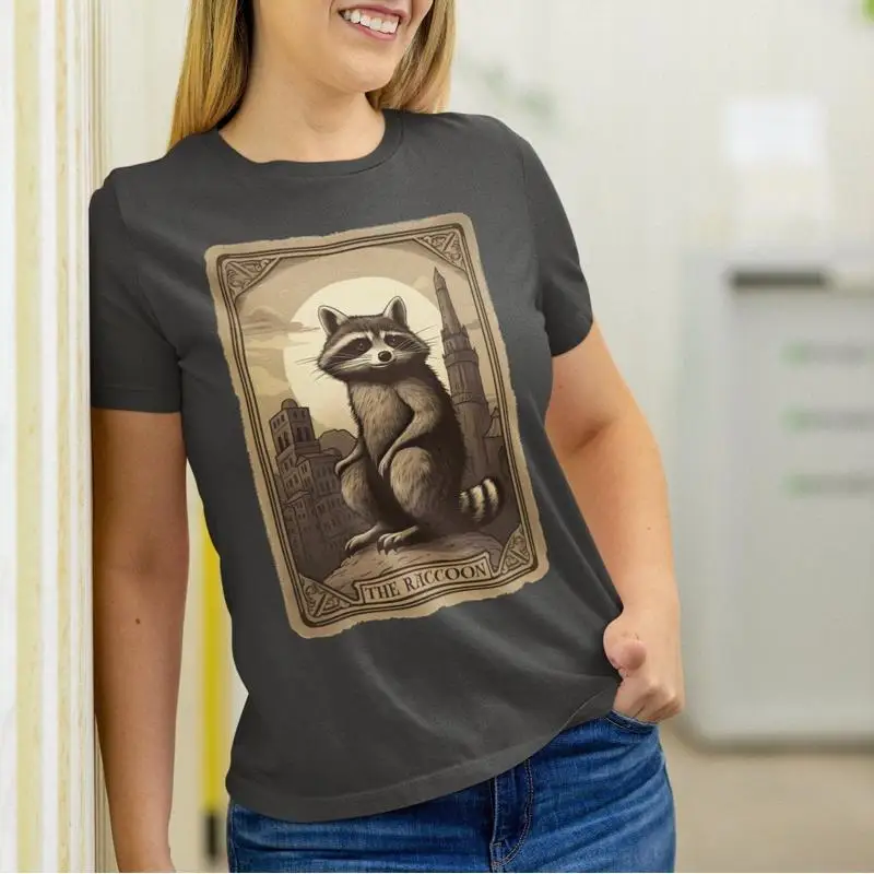 

Футболка с картами Таро с изображением енота, любитель животных