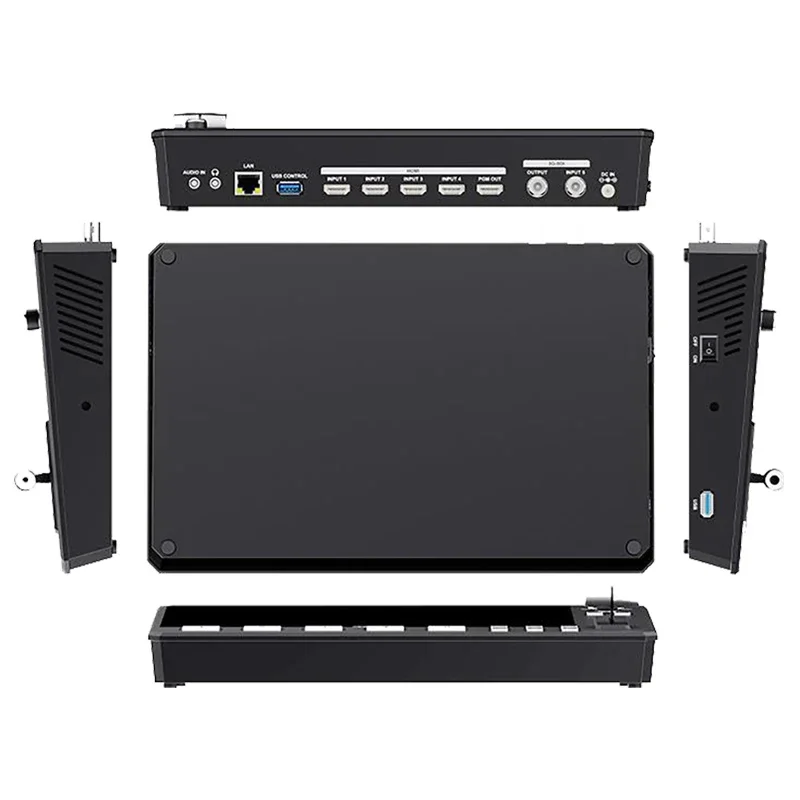 2025 FeelworldL4 Multi-Camera Video Mixer Switcher 5 Channel 4HD-MI SDI Touchscreen USB Fast Live Streaming PTZ