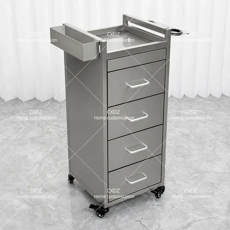 Beauty salon Removable tool cabinet Hair salon Barber cabinet Stainless steel tool storage Storage with drawer cabinet
