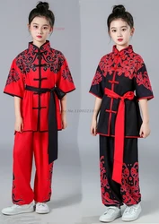 2026 chinese children wushu kung fu clothing martial arts suit kung fu uniform wing chun shaolin flower print kungfu exercise