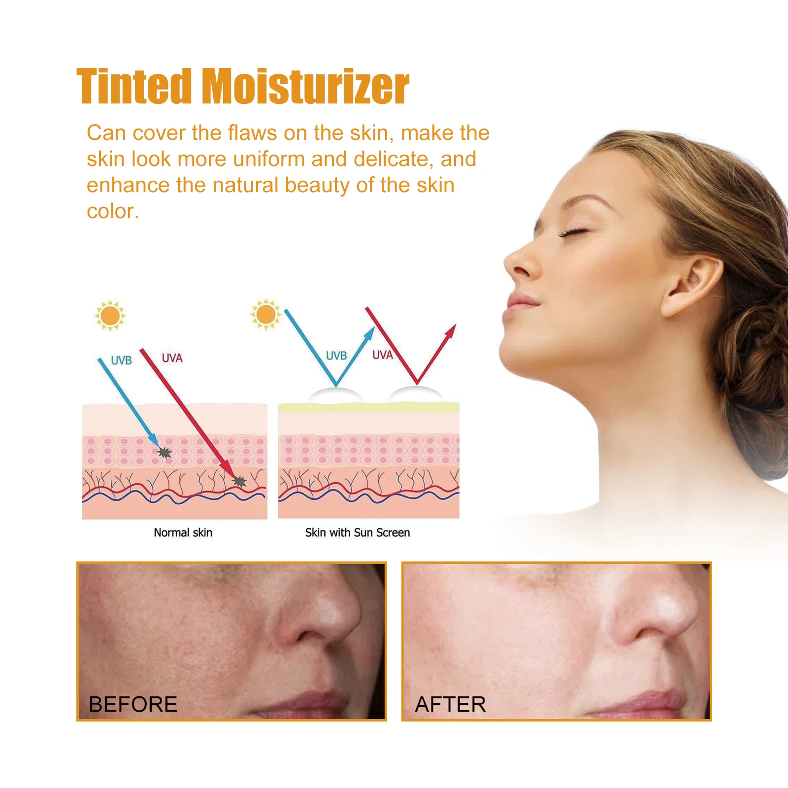 Hoygi واقية من الشمس تبييض الوجه واقية من الشمس عزل ماكياج قاعدة ترطيب منعش الأشعة فوق البنفسجية واقية من الشمس كريم تبييض البشرة #5