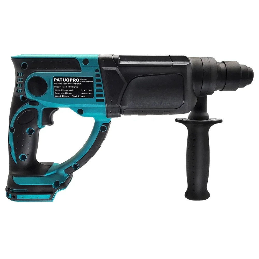 28mm Brushless SDS-PLUS Rotary Hammer Drill 3 in 1 Variable Speed Heavy Duty Hammer Drill Power Tool For Makita 18V Battery