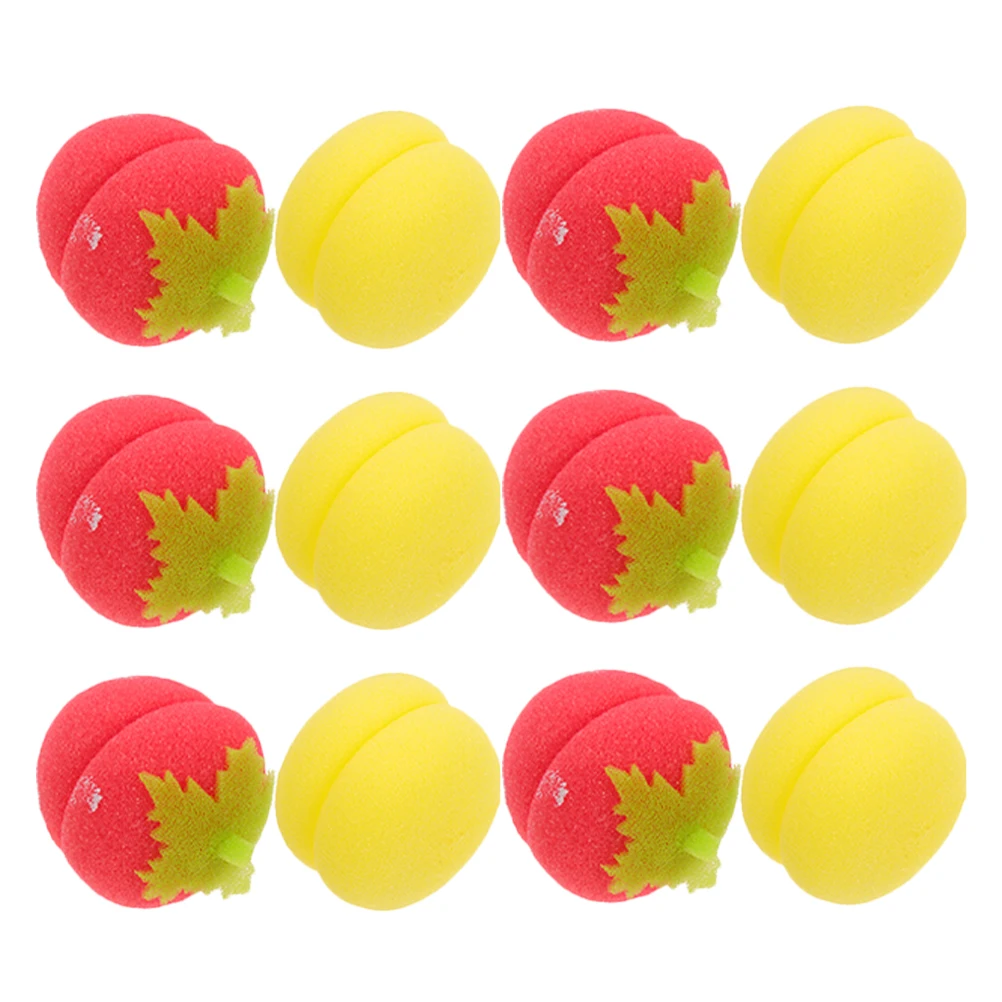 

12 Pcs Sponge Curlers Soft Hair Rollers Strawberry Shape Sleep Styling Foamrollers Hairdressing Tools Bangs Curler DIY