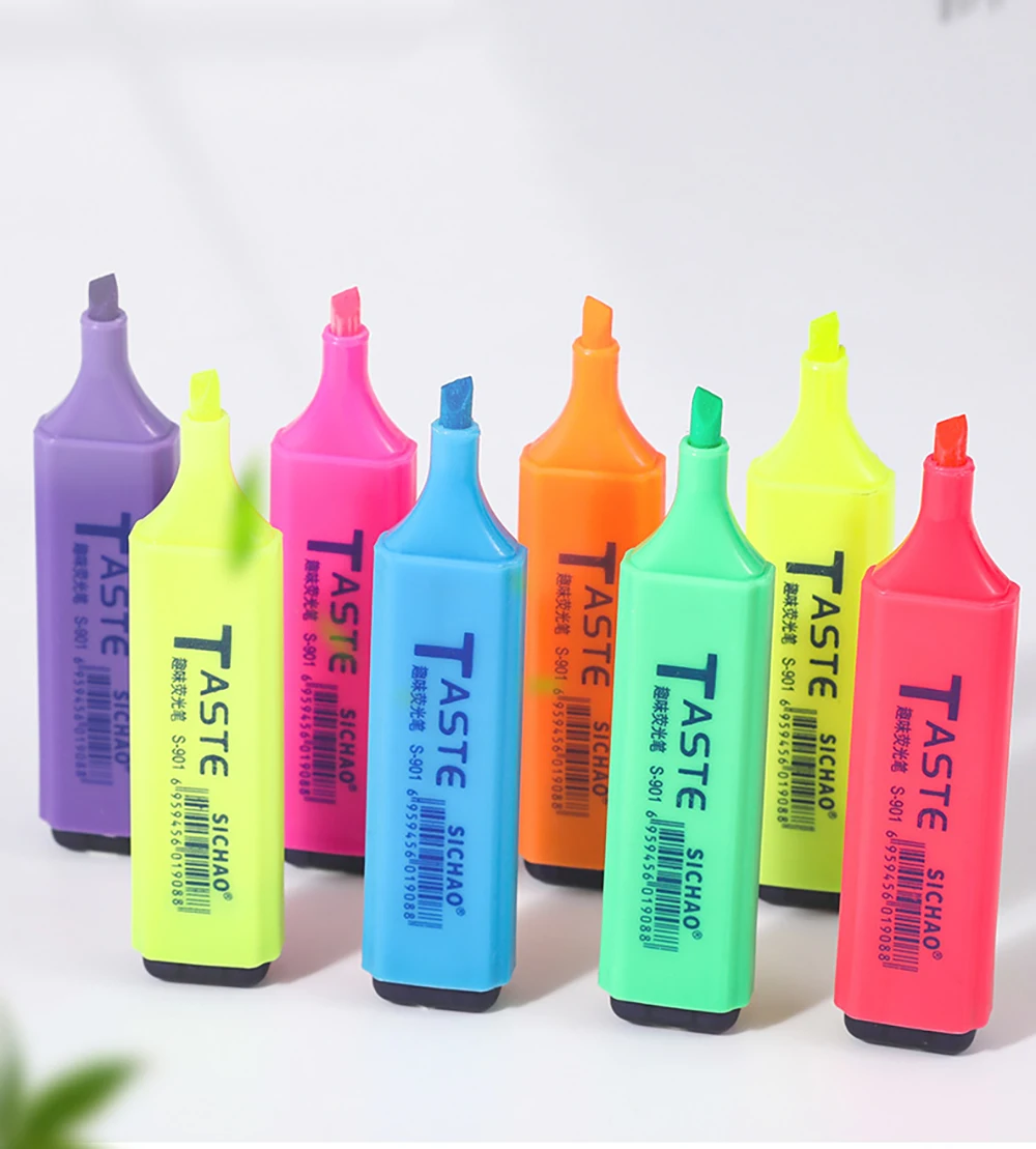 4/6/8 farben Textmarker Schräge Spitze Fluoreszierende Stifte Wischfest Für Student Geschenk Kunst Büro Schreibwaren Schule Liefert – Detail 1