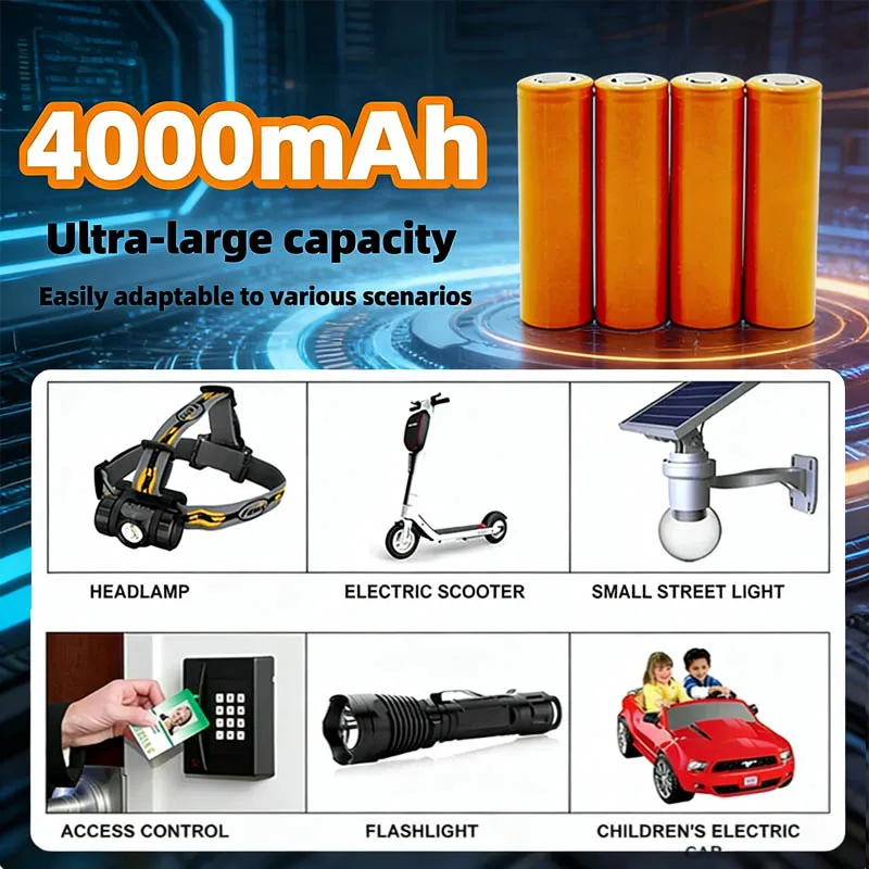 ♻3.7V 21700 Rechargeable Battery -70g- 4000mah 30A High Discharge/High Capacity Li-ion Battery 21700