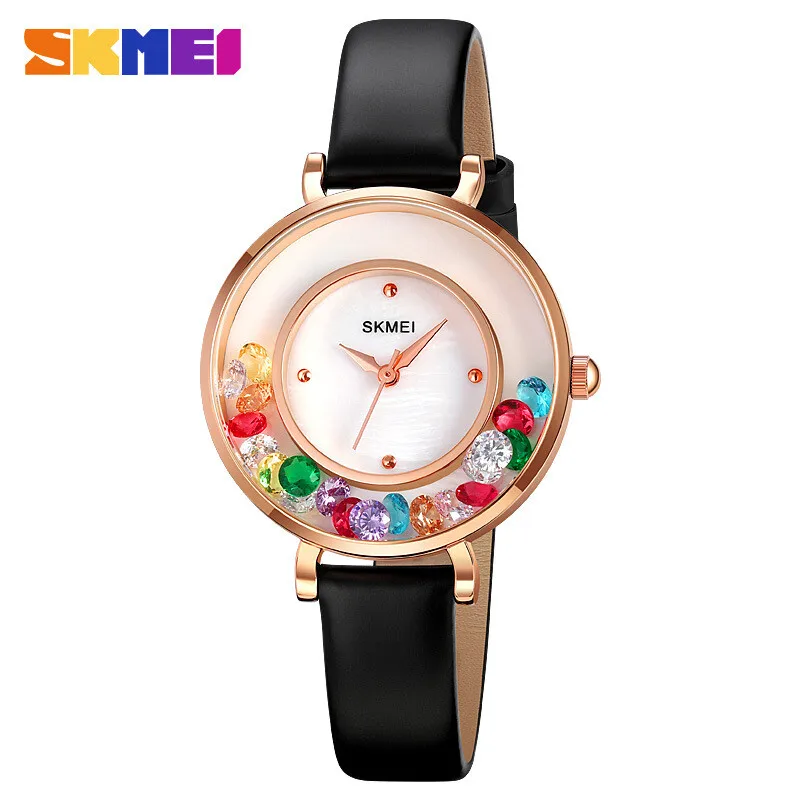 كوارتز ملون SKMEI 2041 كاجوال كريستال ساعات نسائية موضة #2