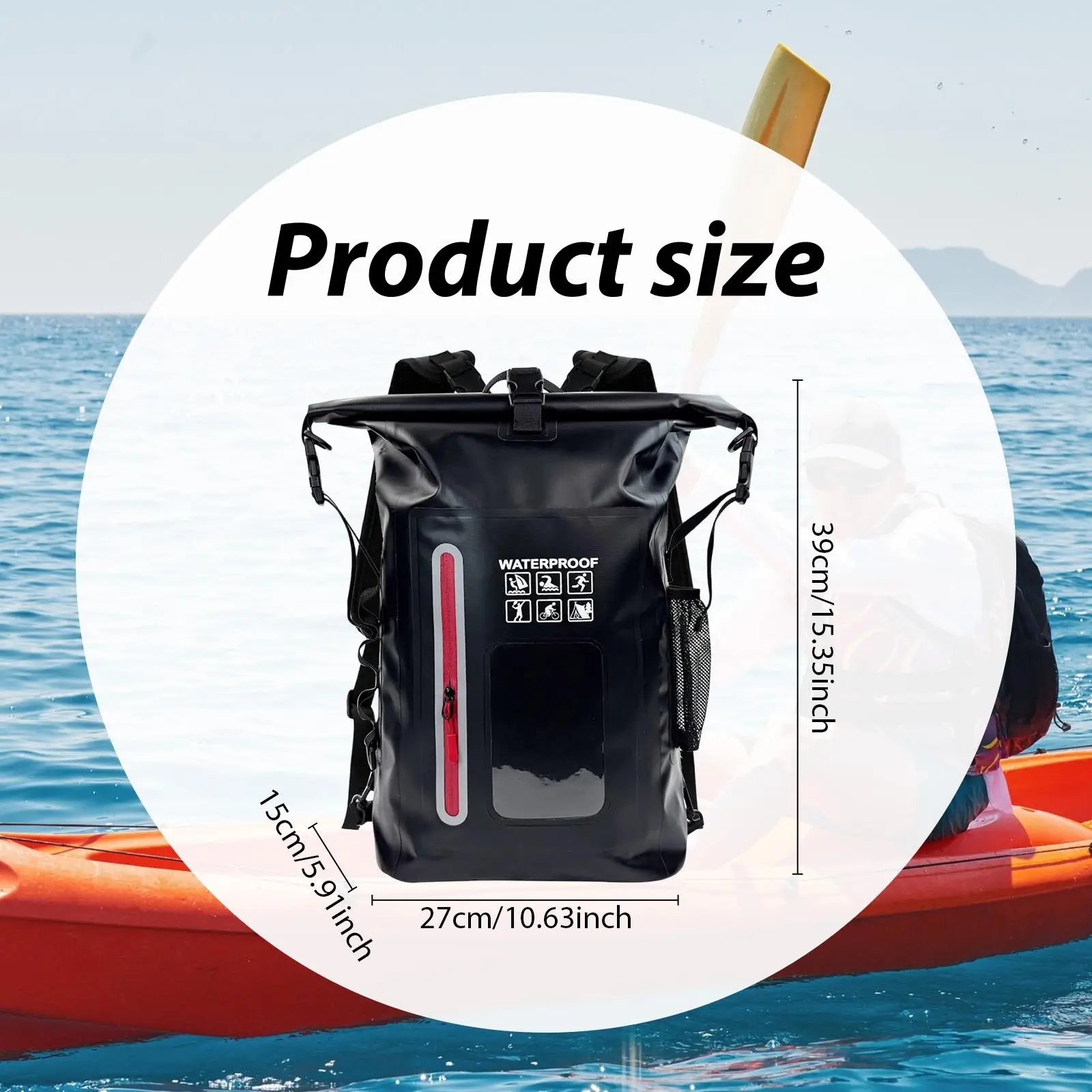 Waterproof Dry Bag 25L Waterproof Backpack Dry Sack Float Bag for Outdoor Camping