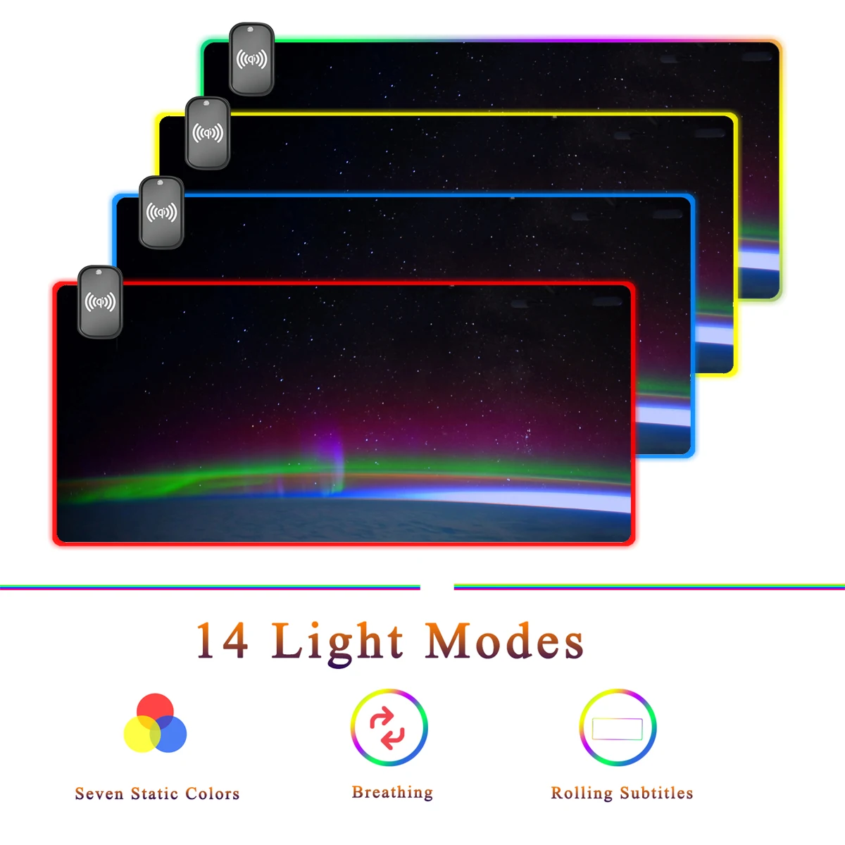 Bezprzewodowa ładowarka pod mysz RGB Duża podkładka pod mysz do gier z oświetleniem LED Aurora Borealis Podkładka na biurko do gier Duża podkładka pod klawiaturę