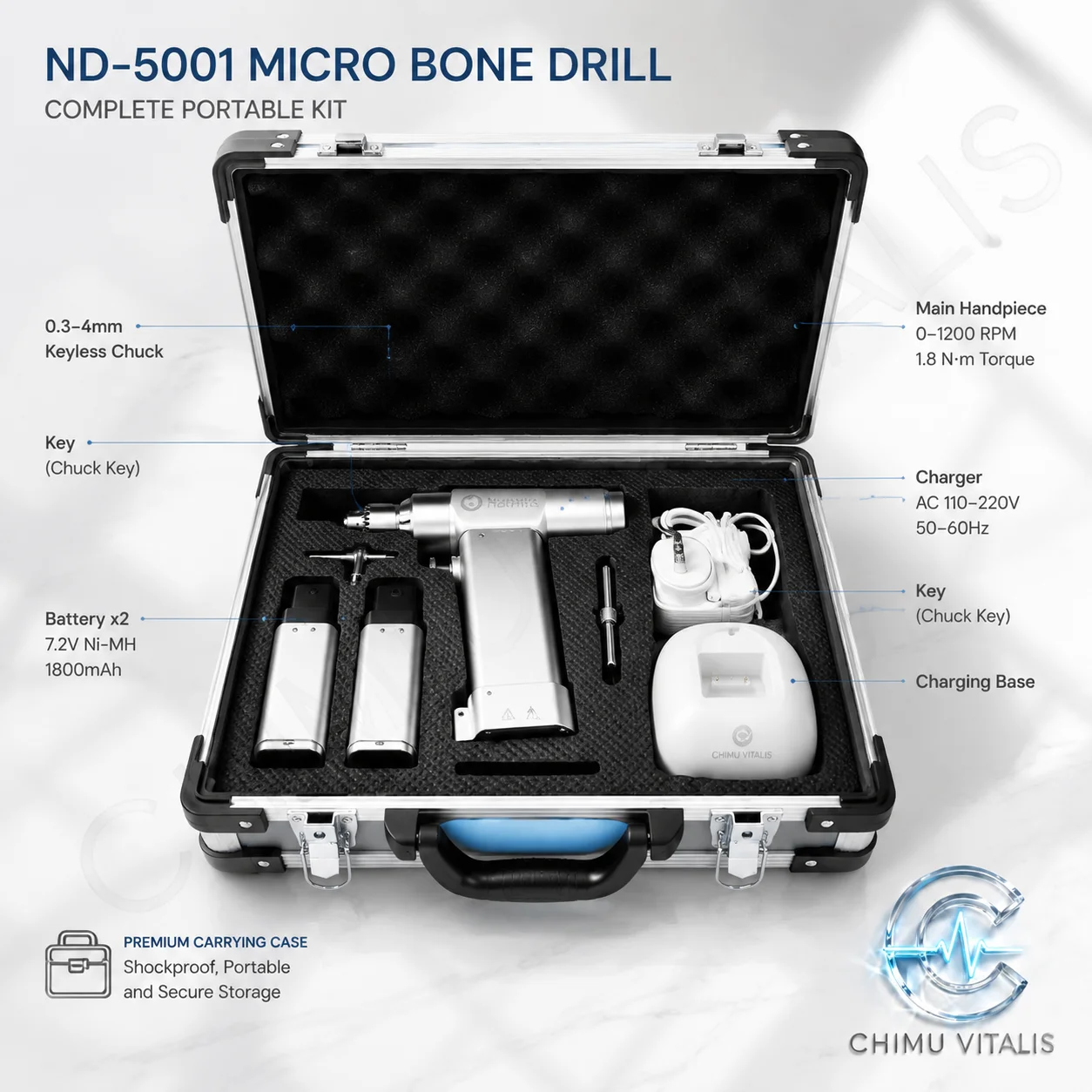 【CHIMU VITALIS】 ND-5001 Precision Technical Power System 135°C Support Fine Drill for Advanced Institutional Study