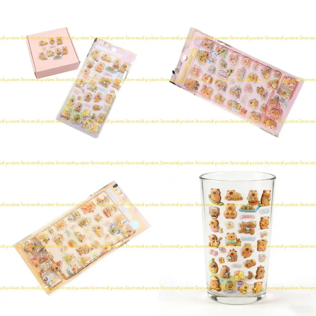 R1WD Embossed Decorative Sticker Adhesive PVC Resin Sticker For Water Bottle Pencil Case Notebook and Kids Room Wall Art