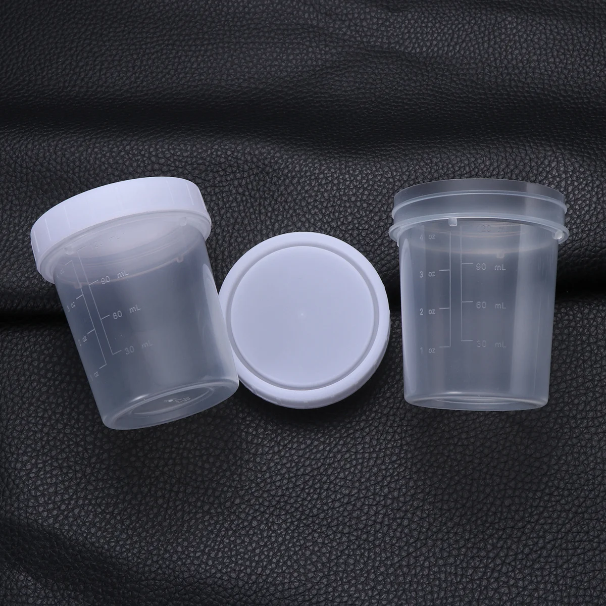 

2Pcs 120ML Practical Plastic Specimen Cup with Scale Urine Container without Laboratory Medical Use (White)
