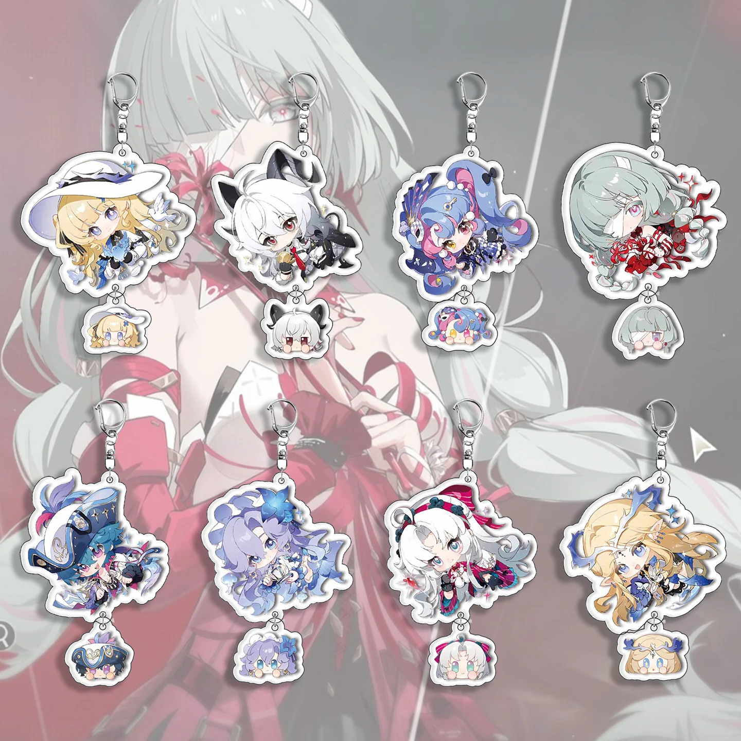 

New style Wuthering Waves Anime Acrylic Keychain Cartoon Diy Creative Homemade Bag Decoration Pendant Height 6Cm