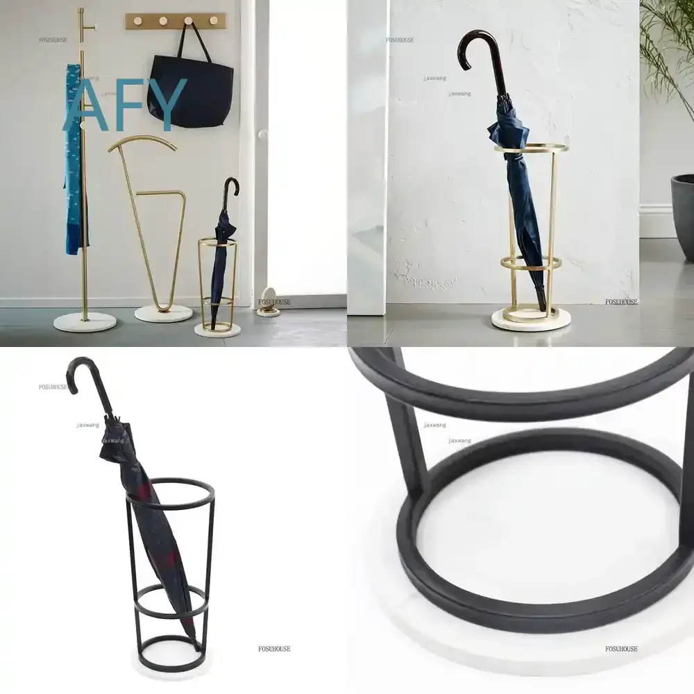 Hallway Porch Umbrella Stand for Home Office Hotel Lobby Apartment Cafe Floor Type Storage Bucket Wrought Iron Creative