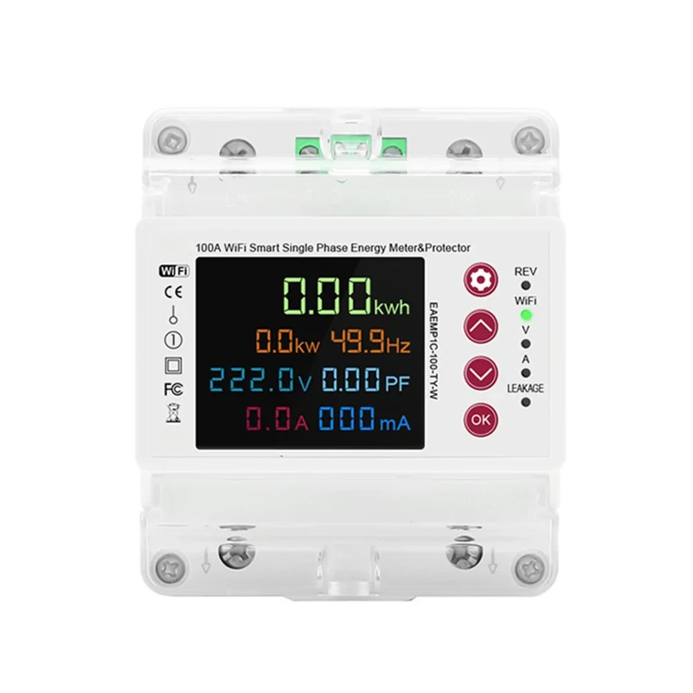 

Home Automation White Energy Power Meter Adaptable Voltage Operation Circuit Breaker Leakage Current Monitoring