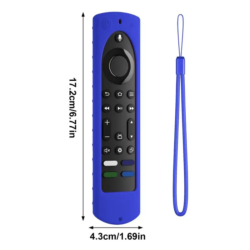 Silicone Cover Remote Protection Case Anti-Collision Scratch-Resistant With Lanyard For NEW Amazon Fire TV Stick 4K Max 2023