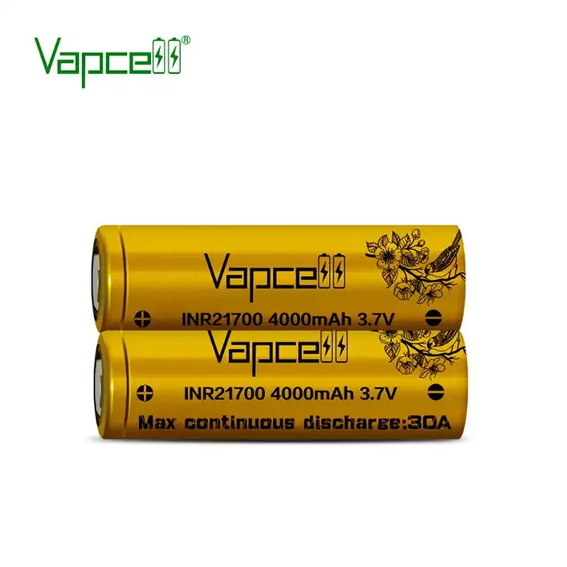 Original Vapcell INR 21700 Battery 4000mAh 30A 3.7V High Power Rechargeable Lithium ion Batteries For Flashlight VapeMod Toys