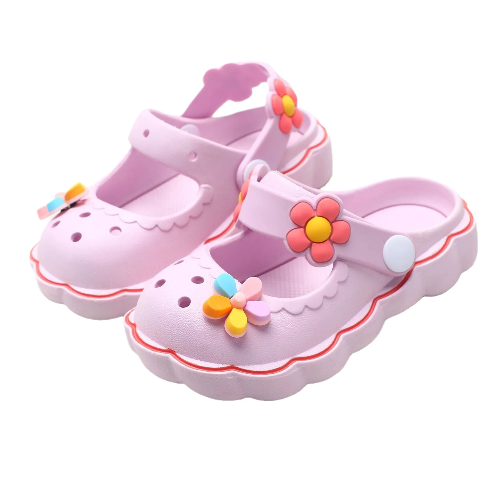 Children's Cave Shoes Summer Girls' Cute Princess Small and Medium Children's Baby Wearing Beach Shoes Outside, Non slip Wrapped