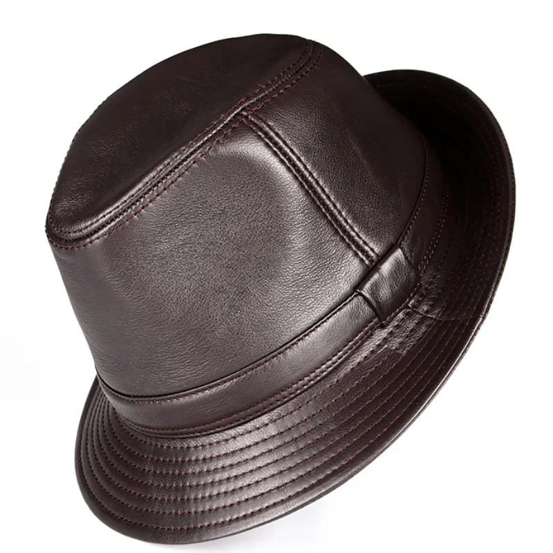 

Качество натуральной кожи, натуральная джентльменская овчина с короткими полями, черный/коричневый хип-поп, облегающий цилиндр, мужские шоу