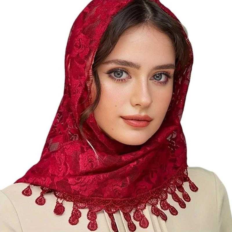 

5asd Lace Head Scarf Wedding Veils Women Catholic Church Mantilla Veils Party Headwear