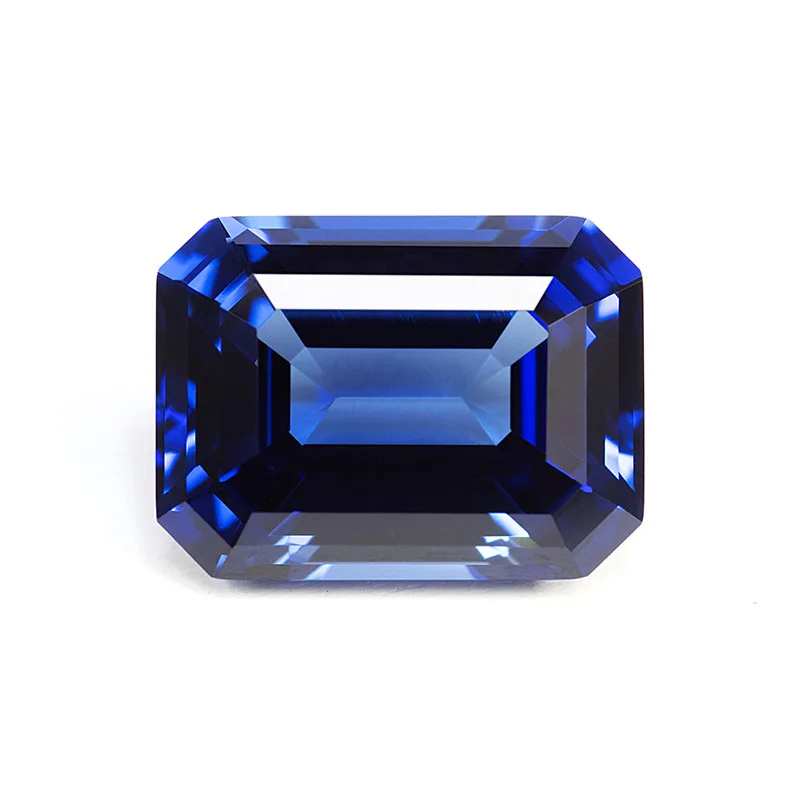 Top Grade Lab Grown Sapphire, Royal Blue Emerald Cut with AAA+ Clarity,   Certificate for Bespoke Jewelry Setting