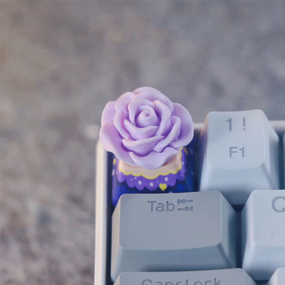 IDeal Purple Rose ABS Keycaps OEM ESC Keycap Cherry MX Cross Axis Mechanical Keyboard No Backlit Customize Caps Birthday Gifts