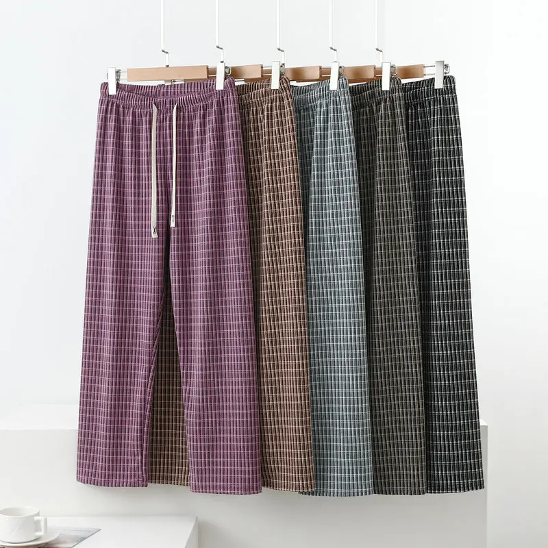 منقوشة السراويل ربيع الخريف ملابس خاصة للنوم السراويل بيجامة قيعان جديد فضفاض Homewear بنطلون لينة المرأة المنزل السراويل