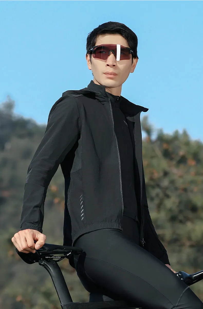 WEST BIKING Herren-Fahrradjacke, leichte, winddichte Fahrradjacke, atmungsaktive Frühlings- und Herbstjacke, Windbreaker mit Kapuze, Sportbekleidung. – Detail 5