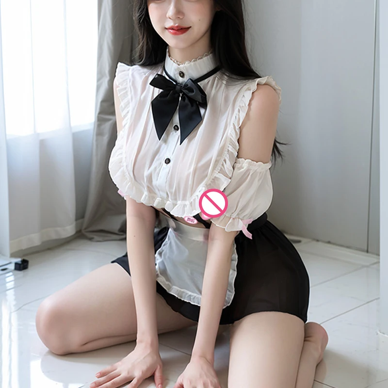 Woman Lingerie Sexy Dress Cute Erotic Underwear Maid Porno Lingerie Cosplay Costumes Maid Apron Uniform Suit Female Role Play