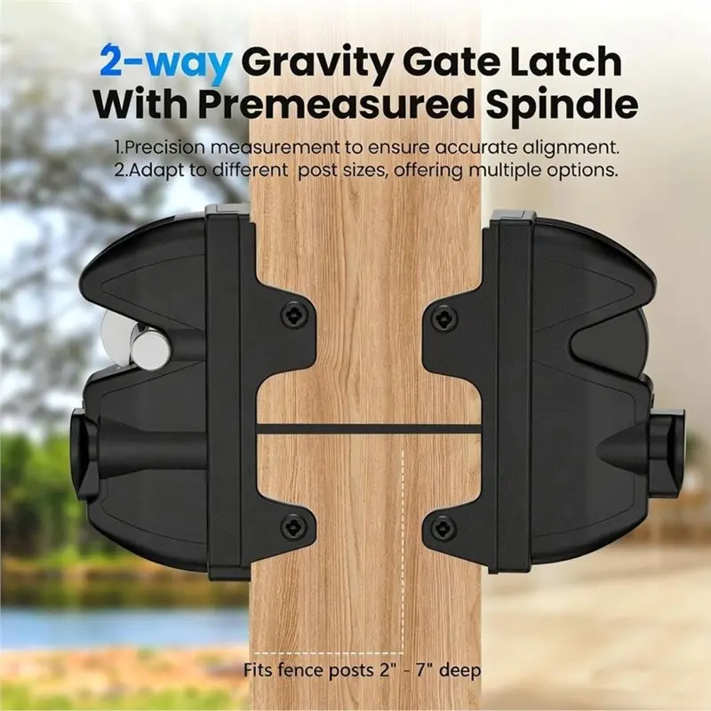 Double Sided Key Lockable Gate-Latch 2 Way For Wooden Fence, For Metal Gates, Vinyl Fence, Wood