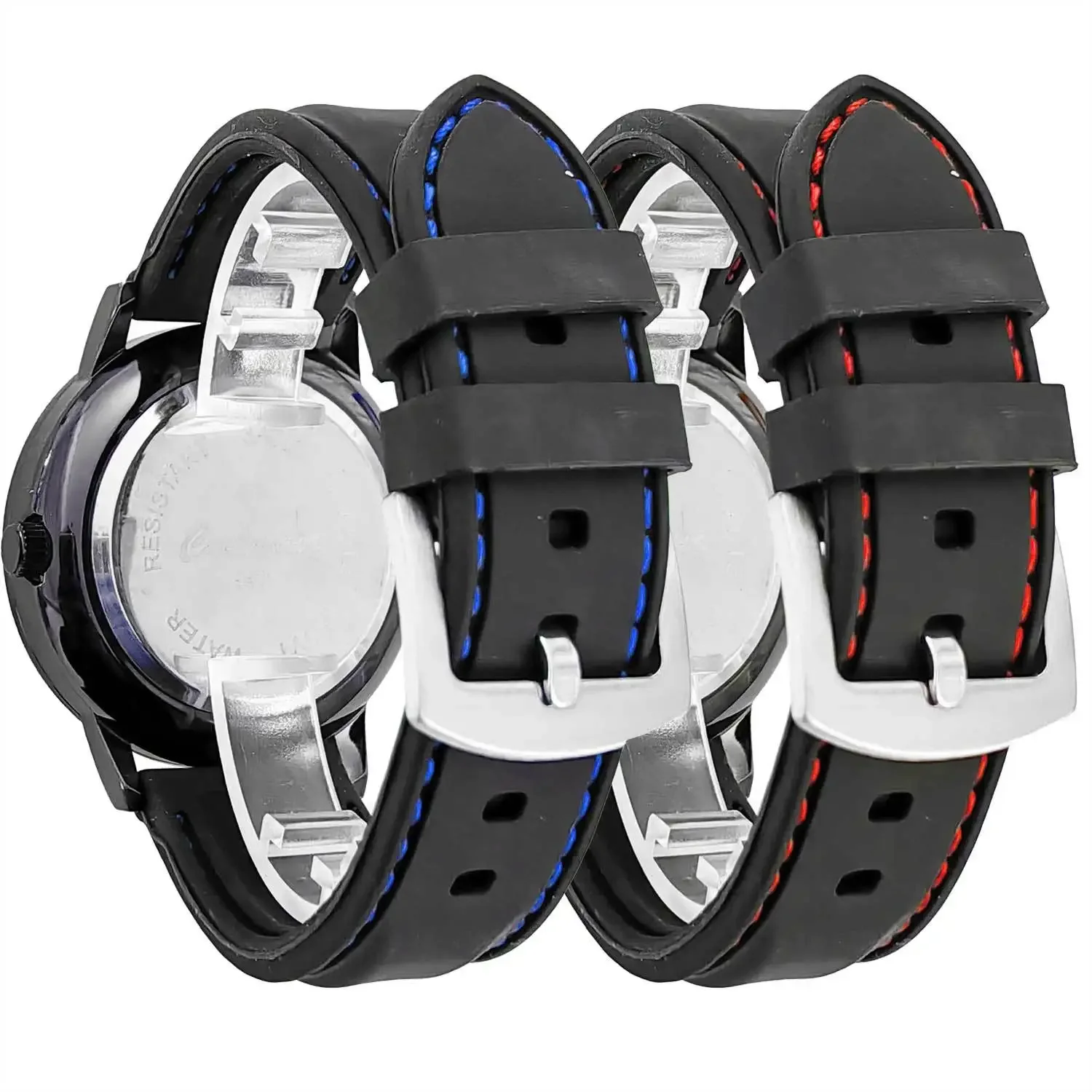 Universelles Silikon-Stahlschnallen-Uhrenarmband, Sprühgefühl, staubdicht, Öl, 18 mm, 20 mm, 22 mm, 24 mm, 26 mm Nähgarn, Gummi-Uhrenarmband