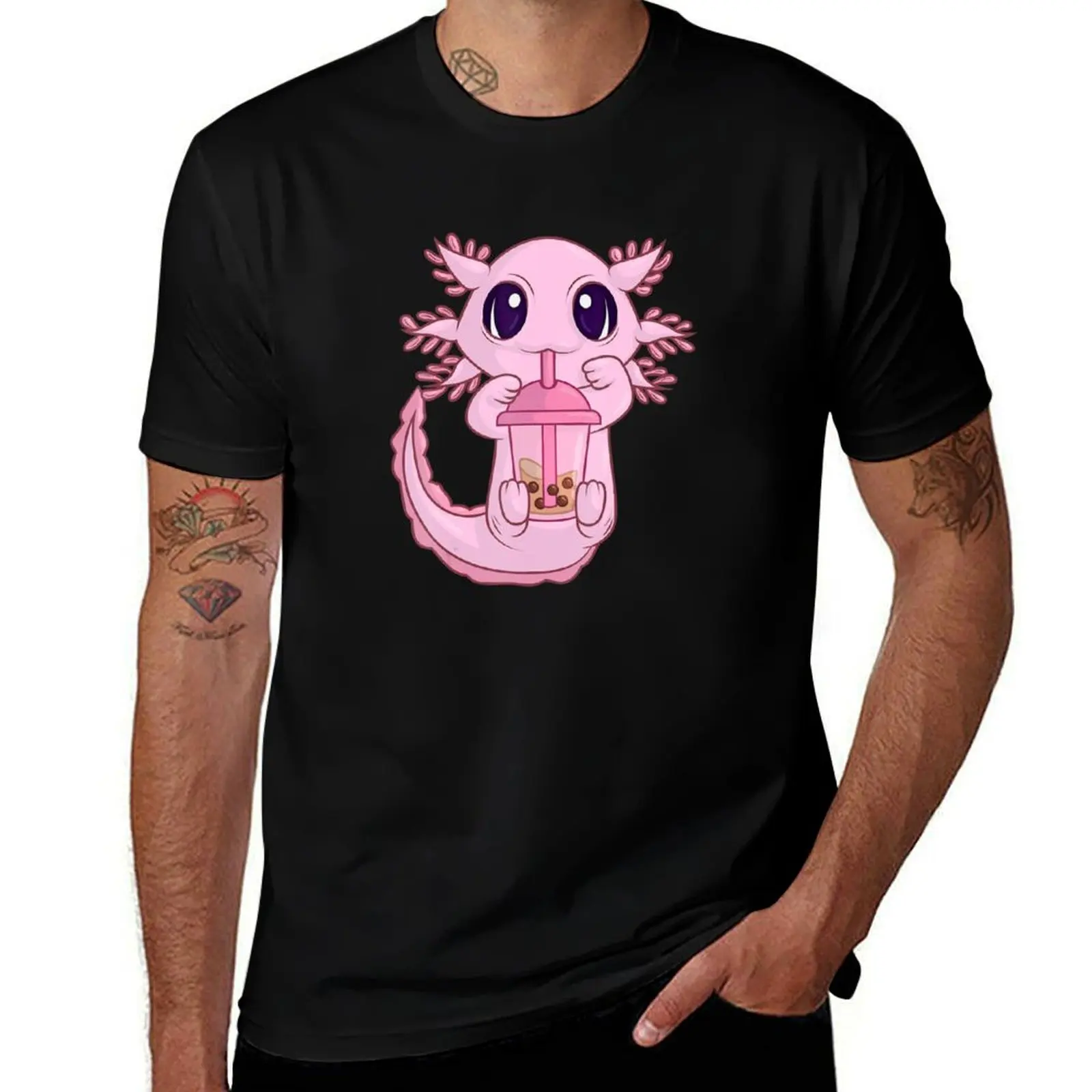 

Anime Bubble Boba Tea T Shirt Women Girls, Kawaii Axolotl T-Shirt croswit shirt man rapper graphic tees Short sleeve tee men