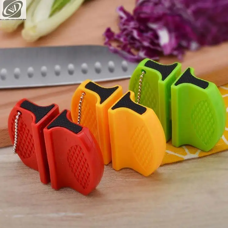 Portable Kitchen Knife Sharpener Unique Design Outdoor Small Sharpener With Keychain Knives Scissors Sharpening Tools