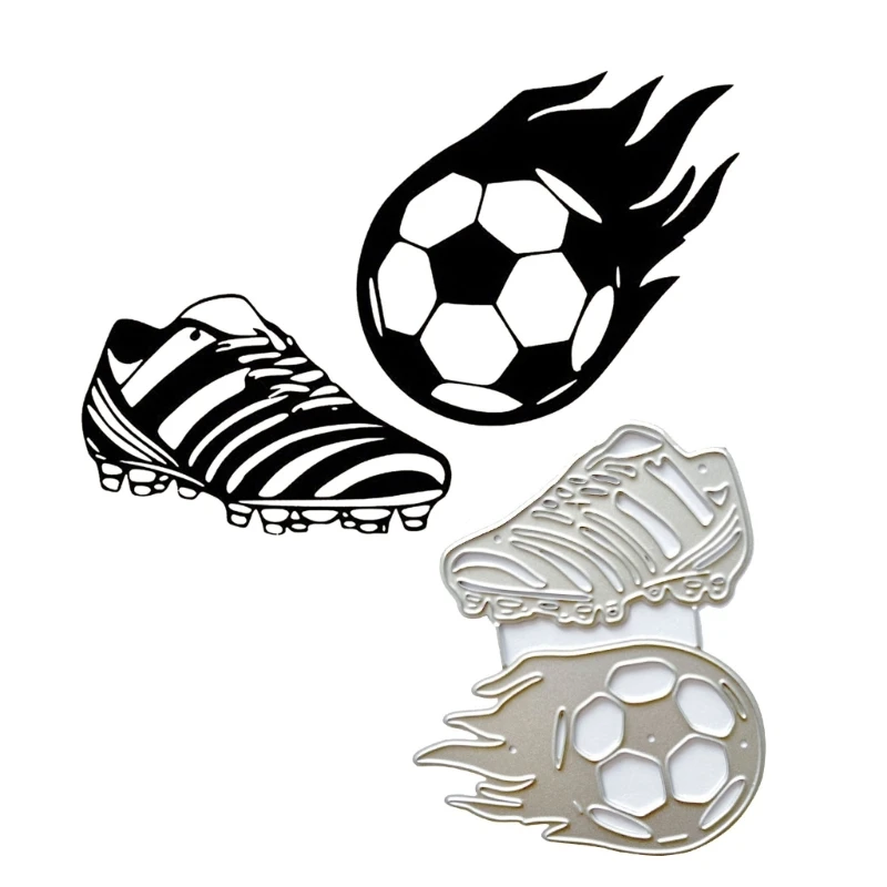 Molde metal para corte futebol, estênceis, modelo corte diy para álbum scrapbooking, cartão papel, artesanato
