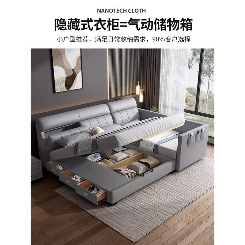 

-Семейная кровать для второго ребенка, кровать для родителей и детей, легкая и роскошная многофункциональная кровать для хранения вещей, большая кровать для главной спальни