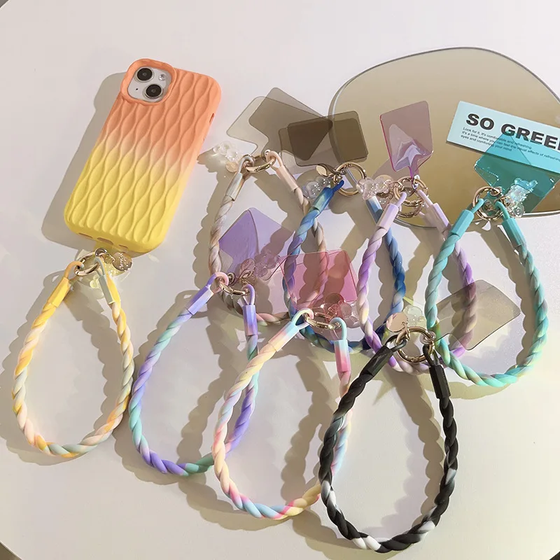 Cellphone Straps Hanging Cord Mobile Phone Lanyard Short Wrist Strap Charm Anti-lost Chain for Women IPhone Keychain