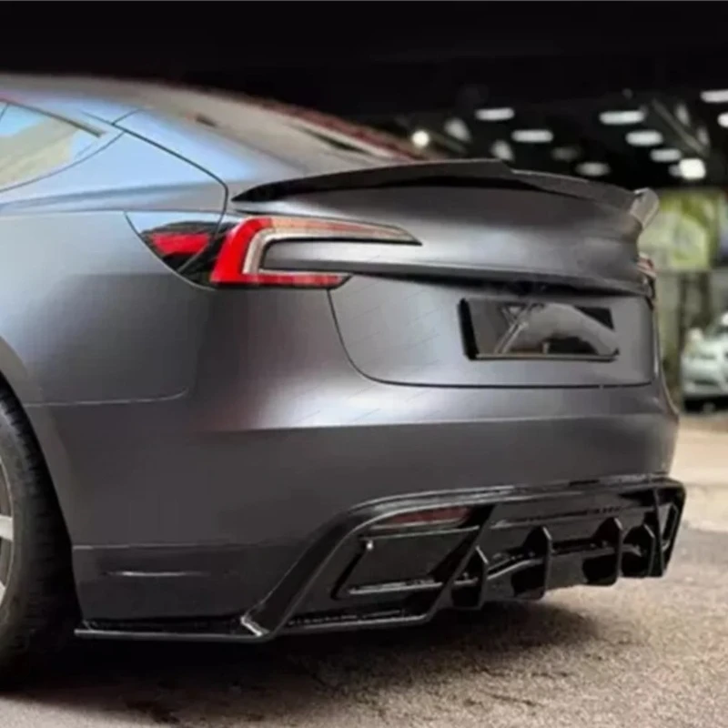 Spoiler Rear Door Tail Trunk Wing ABS Carbon Fiber Look for  Model 3/Y 17-24 Accessories Model3 Highland 2025+ HOT