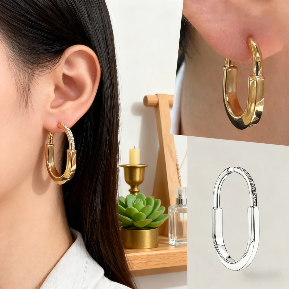 

Fashion Jewelry Earrings for Women Hoop Luxury Jewelry High Quality Valentine's Day Gift Elegant Fashion Party Anniversary