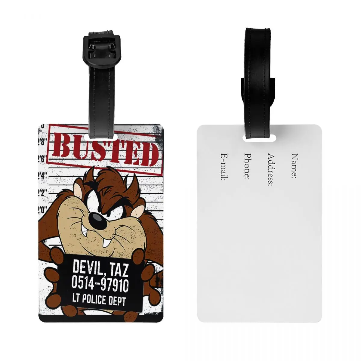 Custom Cartoon Anime Taz Tasmanians Devils Luggage Tag Travel Bag Suitcase Privacy Cover ID Label